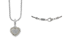 EFFY Collection EFFY&reg; Diamond Heart Cluster 18" Pendant Necklace (1/5 ct. t.w.) in Sterling Silver & 18k Gold
